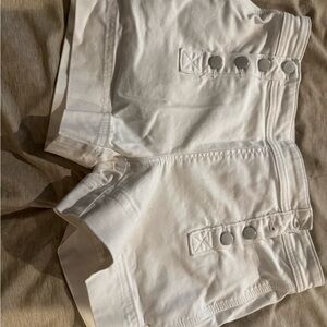 LOFT White High Waist Denim Shorts